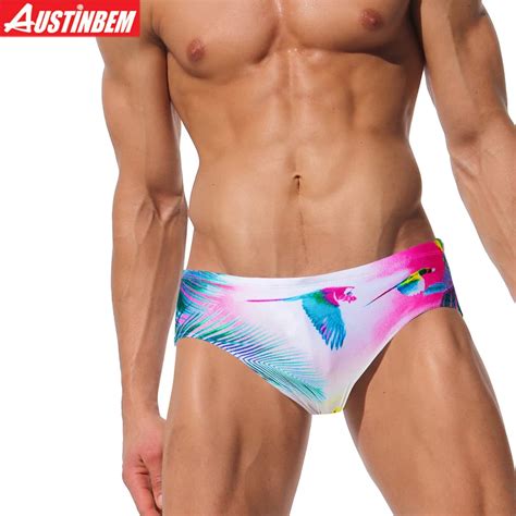 Austinbem New Men S Swimsuit Bikini Men S Swim Briefs Bird Printed