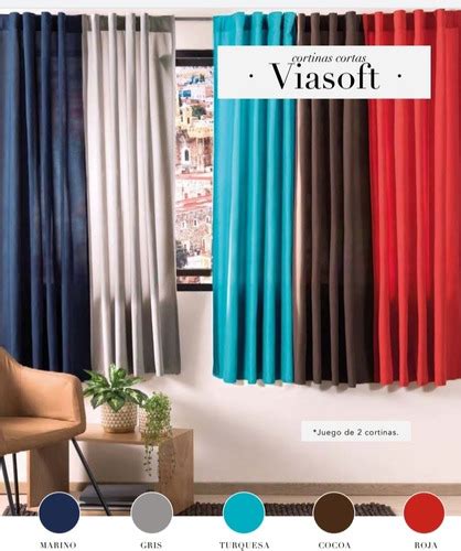 Juego De Cortinas Viasoft Cortas Vianney Varios Colores MercadoLibre