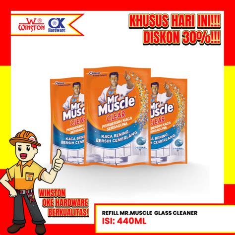 Jual PEMBERSIH KACA SERBAGUNA REFILL MR MUSCLE 440 ML GLASS CLEANER