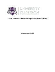 EDUC 5710 Written Assignment Unit 1 Docx EDUC 5710 01 Understanding