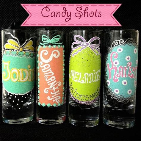 Personalized Hand Painted Shot Glass Set Wine By Alenashop 23 99 Bachelorette Party Ideas Hen