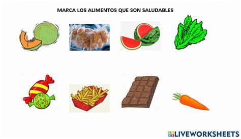 Pdf Online Activity Alimentos Saludables Live Worksheets