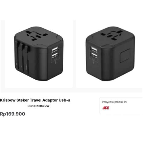 Jual Krisbow Steker Travel Adaptor Usb A Ace Hardware Shopee Indonesia