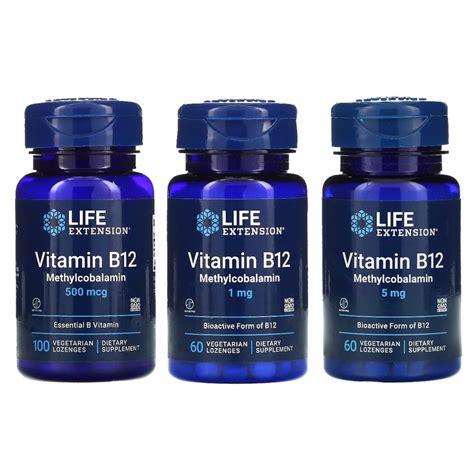 Life Extension Vitamin B12 Methylcobalamin 500 Mcg Or 1 Mg 100