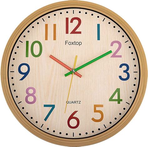 Foxtop Silencieuse sans Tic tac Enfants Horloge Murale Décorative