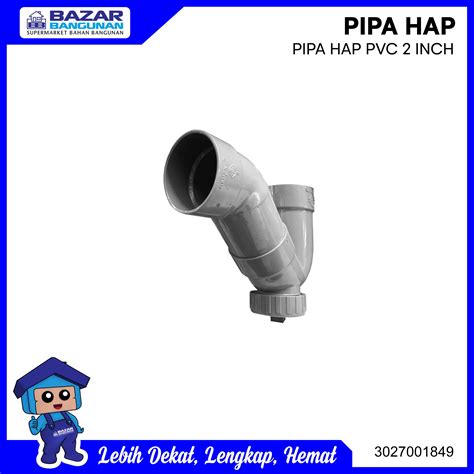 Sambungan Pipa Pembuangan P Trap With Chain Plug Pvc Hap Inch In