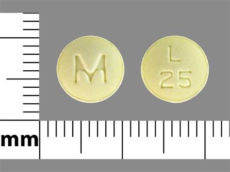 M L 25 Pill Yellow Round 8mm Pill Identifier