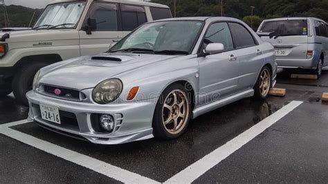 Shizuoka Japan September A Silver Subaru Impreza Wrx Sti In A