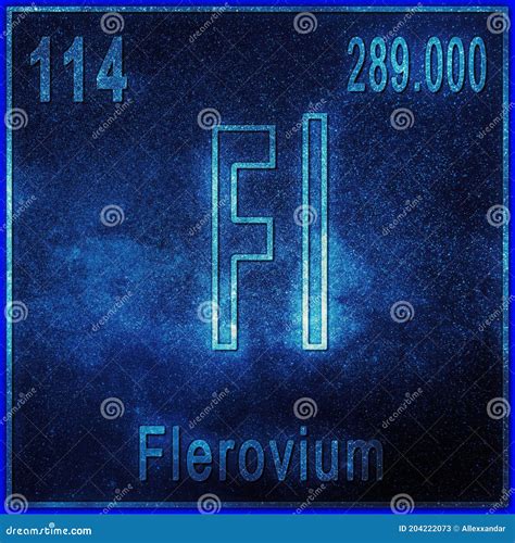 Flerovium Chemical Element Sign With Atomic Number And Atomic Weight