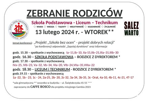 Zebranie Z Rodzicami Publiczne Liceum Salezja Skie We Wroc Awiu