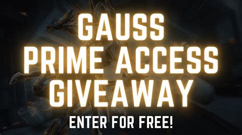 Warframe 1000 Platinum Giveaway Gauss Prime Access Giveaway Is