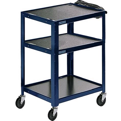 Luxor Steel Adjustable Height Av Cart With Three Avj42 Rb Bandh