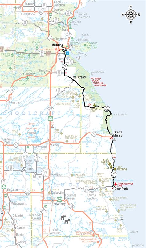 Michigan Highways Route Listings Intercounty Highways H Route Map