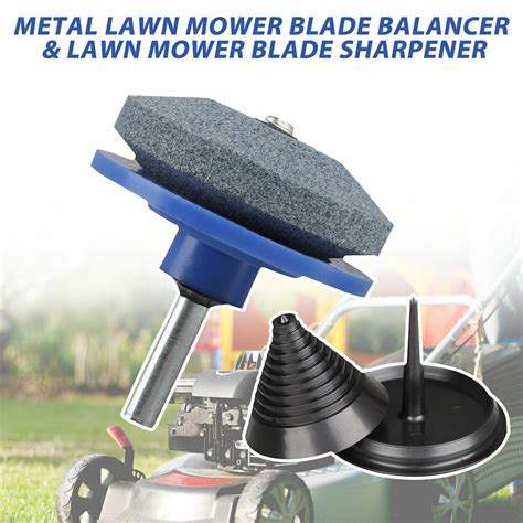 Mower Blade Balancer And Sharpener Set For Lawn Mower Tractor Garden