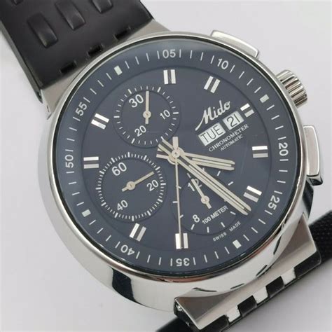 mido  dial  black automatic cosc cal  chronograph daydate