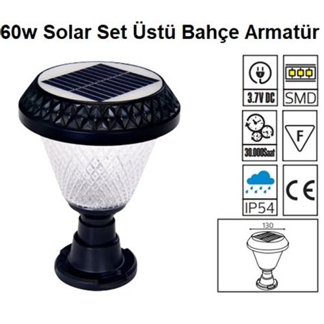 60W Solar Set Üstü Bahçe Armatürü