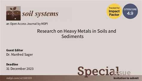 Soil Systems Mdpi On Twitter Special Issue Research On Heavymetals