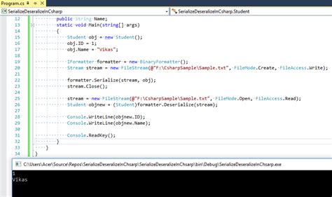 Serialization Deserialization In C With Console Application Example