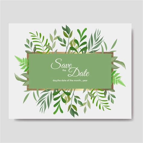 Premium Vector Wedding Invitation Card Template Set With Tropical