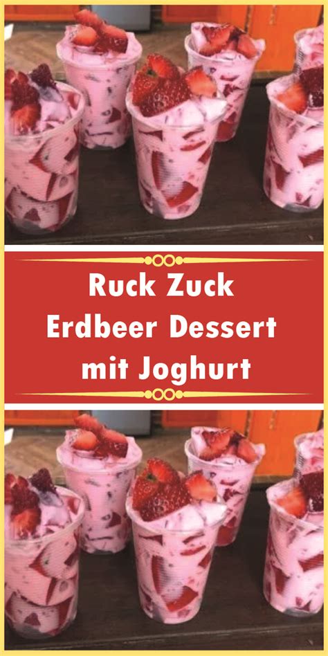 Ruck Zuck Erdbeer Dessert Mit Joghurt Rezeptehome