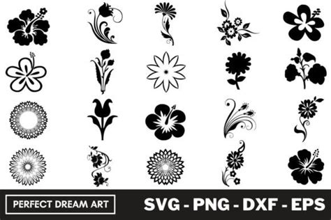 Flower Silhouette Bundles Graphic By Perfectdreamart · Creative Fabrica