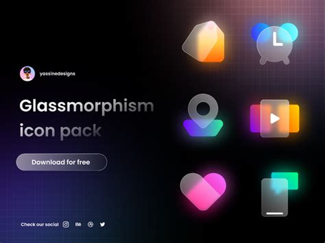 Glassmorphism Icon Set Figma