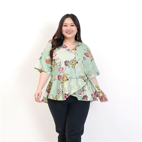 Jual Atasan Batik Blouse Batik Wanita Jumbo Big Size 628 Mrs1 Shopee