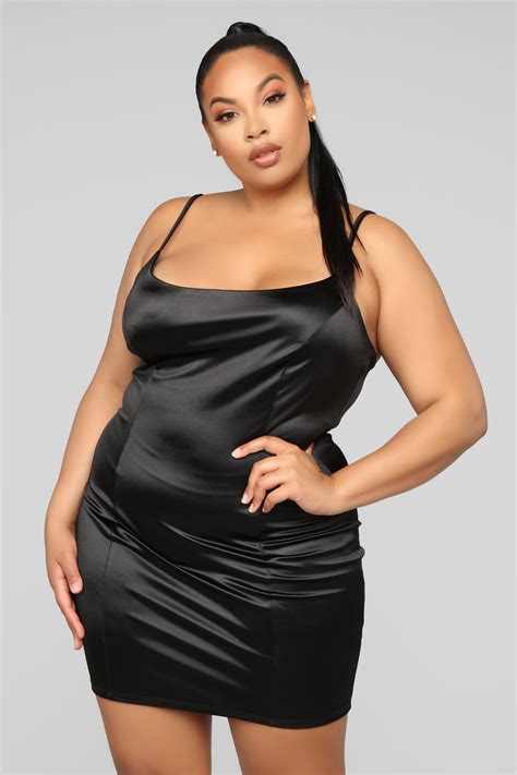 So Smooth Satin Mini Dress Black Fashion Nova