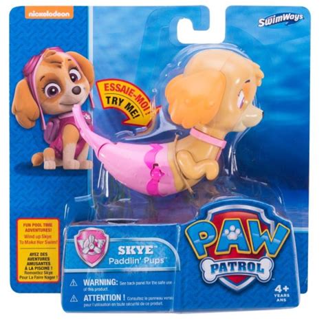 New Swimways Paw Patrol Skye Paddlin Pups Mermaid Merpup Wind Up Bath Toy 4607546564