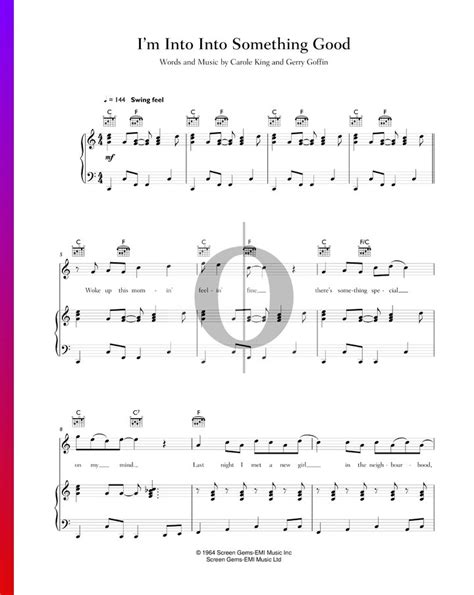 Im Into Something Good Hermans Hermits Piano Sheet Music Oktav