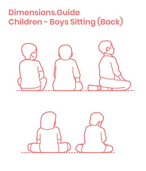 Assortment Of Boys Sitting As Seen From The Back Profile Children Are