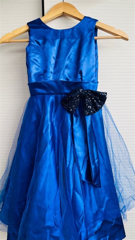 Blue Satin Dress 5yo Babies And Kids Babies And Kids Fashion On Carousell