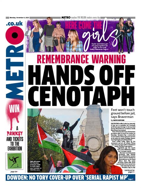 Metro Front Page 6th Of November 2023 Tomorrows Papers Today