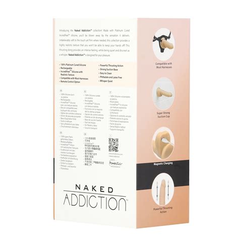 Naked Addiction Thrusting Dong With Remote 16 5 Cm Vanilla Vibrator Bg