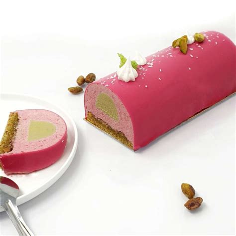 Recette de la Bûche de Noël Framboise Pistache maPatisserie fr