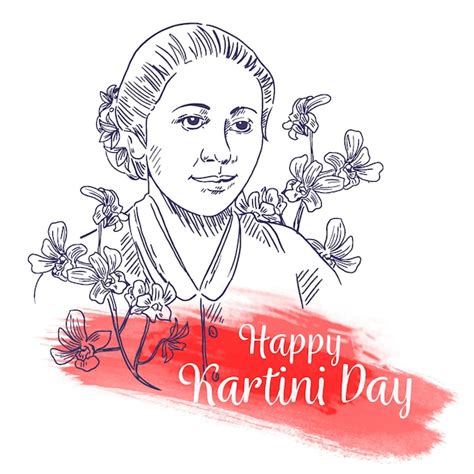 Free Vector Happy Kartini Day Sketches Hand Drawn