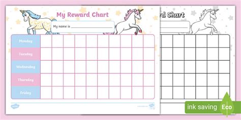 Unicorn Themed Reward Chart Teacher Made Twinkl