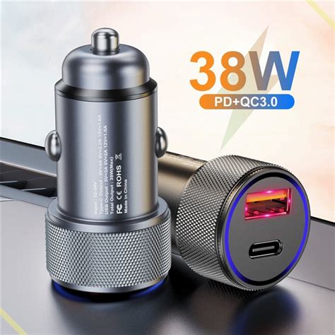 Carregador Veicular Portas Turbo Usb C Pd W Premium De Celular Tipo