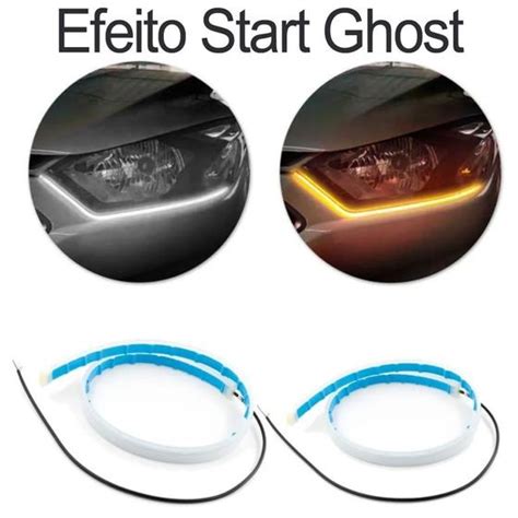 Fita Led Drl Dual Color Universal K V Cm Efeito Start Ghost