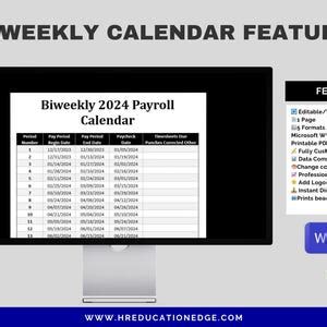 Biweekly Payroll Calendar Ms Editable Word Excel Pay Period Start