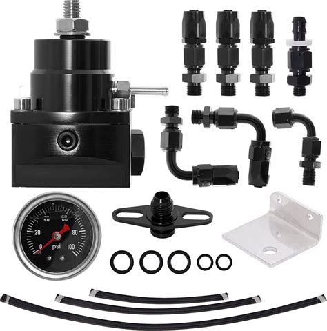 Top Racing Adjustable Fuel Pressure Regulator Set Universal Efi Fpr