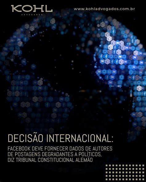 Decisão Internacional Facebook deve fornecer dados de autores de