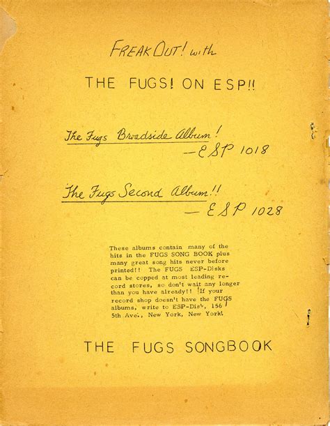 The Fugs' Songbook | Edward Sanders