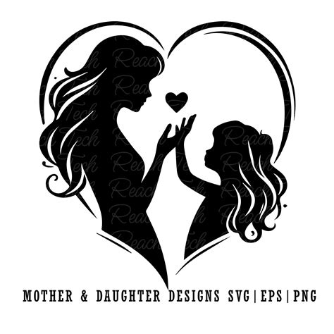 Mother Daughter Silhouette Svg Mother Daughter Vector Mother Art Mother