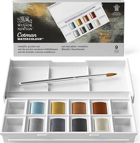 Winsor Newton Cotman Aquarelle Collection Métallique Set 8 Demi