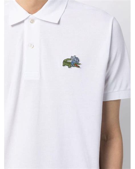 Lacoste Bridgerton Appliqué Polo Shirt In White For Men Lyst