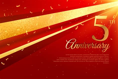 5th Anniversary Celebration Card Template Download Free Vector Art