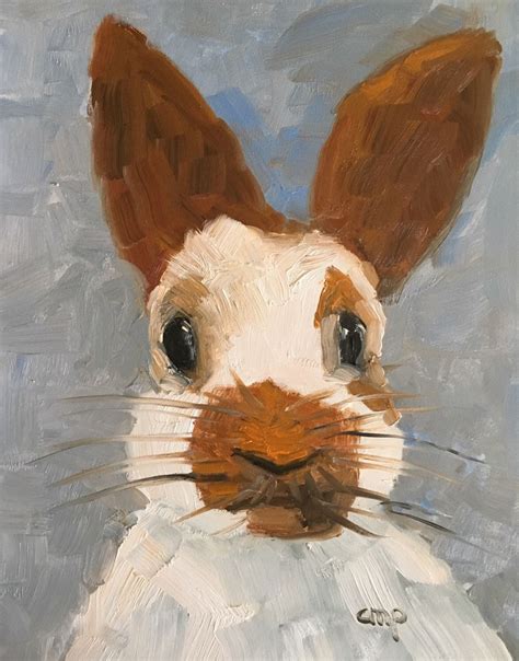 Art And Collectible Bunny Rabbit Original Oil Painting Etsy