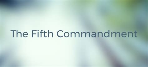 The Fifth Commandment | Moody Church Media | Articles | Moody Church Media