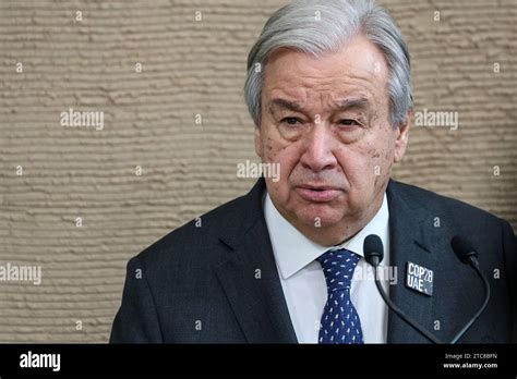 Un Secretary General Ant Nio Guterres Speaks To Media During A Stakeout